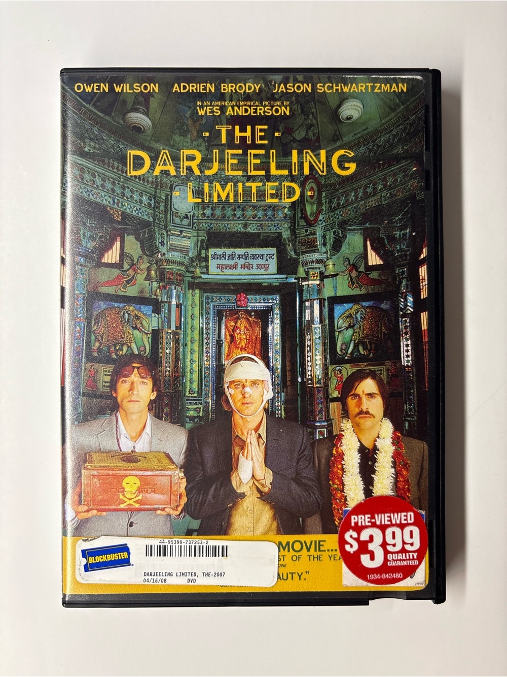 The Darjeeling Limited DVD - Wes Anderson - Multicolor Cover